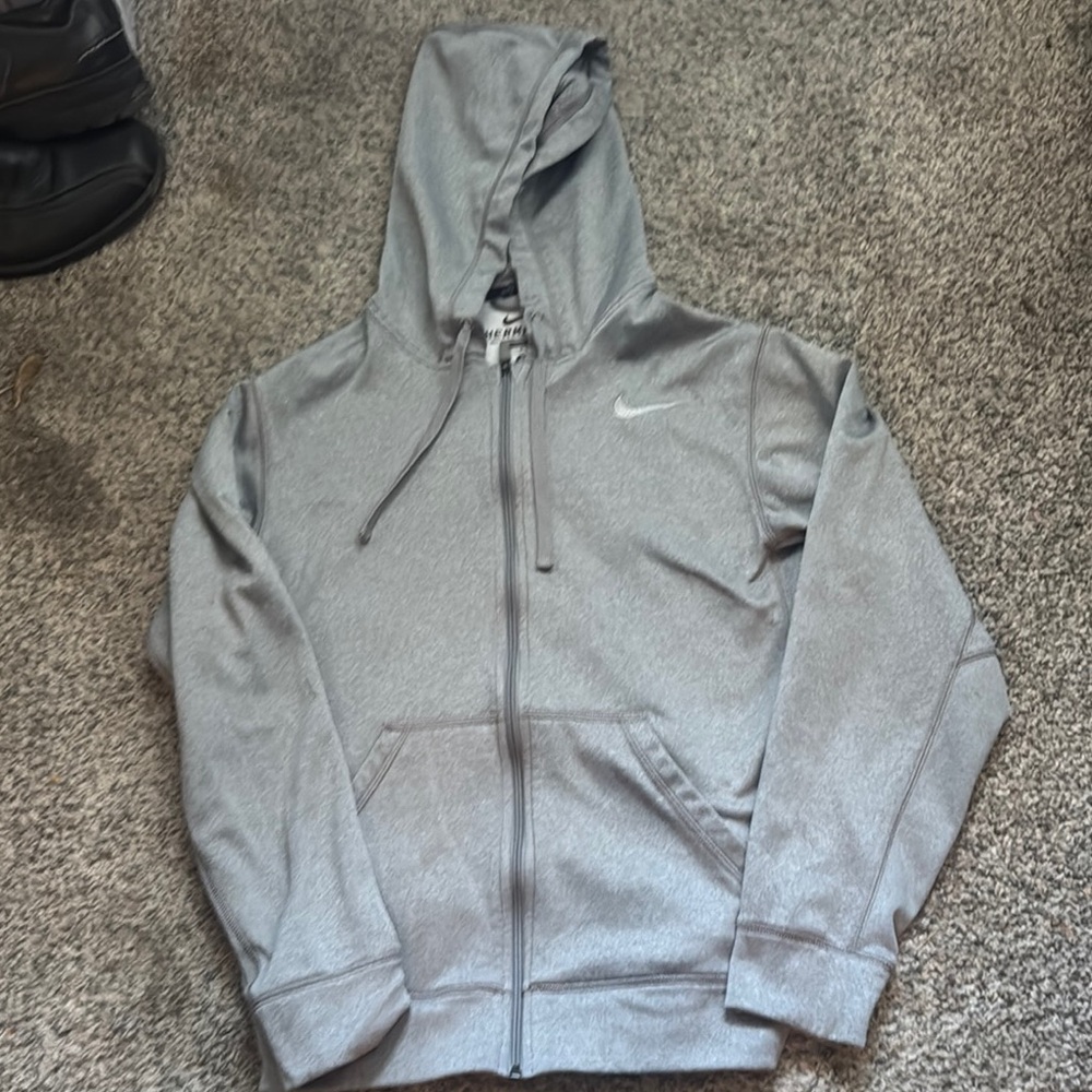Nike Light Gray Hoodie with Logo